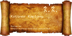 Kottner Kaplony névjegykártya